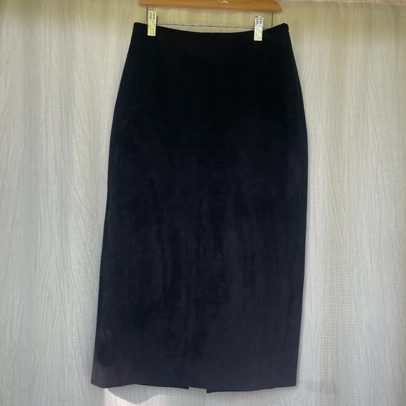 Aritzia Babaton Faux Suede Pencil Skirt in Black (Sz 4) - Picture 1 of 8